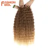 Perruques synthétiques Fashion Idol Kinky Curly Hair Ombre Brown Bundles 28-32 pouces Super Long Synthétique Armure Lâche Vague Profonde 230227