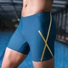 A moda de banho masculina masculina moda de banho jammer lycra fibra novo nível superior de nível masculino Treinamento de tronco de malas de nado