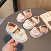 First Walkers Baby Girls First Walker Shoes Solid Color Sequin Bow Kids Fashion Round-toe Cute Princess Simple Children Casual Shoes 230314