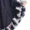 Poncho con cappuccio in pelliccia sintetica da donna Cardigan in cashmere alla moda da donna con finiture color cincillàDonna