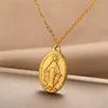 Pendant Necklaces GATTVICT Vintage Prayer Blessing Petition Necklace For Men Jesus God Gold Color Metal Coin Women Jewelry