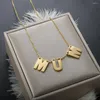 Anhänger Halsketten Gold Überzogene Buchstaben Initiale Halskette Edelstahl Für Frauen Choker Mode MUM Alphabet Mädchen Link Kette Schmuck