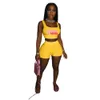 Women Tracksuits Two Pieces Set Designer 2023 New Summer Outfits Kasilo Dress Ladies Letters Printed Vest Shorts Sports Suits 7 Colours S-XXL