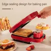Brödtillverkare 220V Electric Sand Maker Timed Multifunction Waffle Maker Cake Toaster Baking Takoyaki Pancake Sandera Breakfast Machine 230314