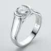 Wedding Rings IOGOU 2ct Diamond Solitiare Engagement Rings For Women 100% 925 Sterling Silver Bridal Wedding Band Bezel Setting 230313
