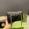 Designerväskor för damer Lyxiga designerhandväskor Tygväska Dammode Marmont Classic Cross Body 3 storlekar Lyxigt äkta läder med serienummer 2023 Nya föremål