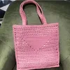 Luxus Stroh Tasche Designer Praktische Große Kapazität Plain Schulter Handtasche Casual Quadratische Brieftasche Frau Mode Sommer Strand