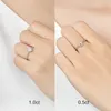 Pierścionki ślubne Lesf Diamond Pierścień 925 Srebrny pierścionek zaręczynowy Klasyczny okrąg