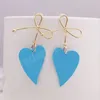 Red Love Heart Drop Earrings for Women