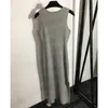 Vestido Colete Bordado Split Knits Para Mulheres Moda Sexy Slim Senhoras Saias Longas Festa Boate Casual Vestidos Apertados