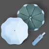 Regenschirme Anti-UV Vollautomatischer Business-Regenschirm 3 klappbarer männlich-weiblicher Sonnenschirm Sonnenschirm Regenfrauen winddichter Luxus-Regenschirm für Männer 230314