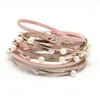 Charm Armband Multilayer Wrap Leather for Women Eloy Magnetic Clasps Pearl Armband Armband Fashion Jewelry Pulseras Mujer