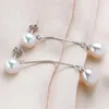 Dange oorbellen Hengsheng Simple 925 Sterling Silver Drop Double Natural Freshwater Pearls Fashion Jewelry for Wedding Women