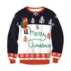 Erkek Sweaters Erkek Kadın Noel Mürettebat Neck 3d Komik Ren Geyiği Baskı Sonbahar Kış Çirkin Noel Jumper Tatil Partisi Sweatshirt