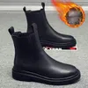 Chelsea-Stiefel für Herren, hohe Schuhe, Rauchstiefel im britischen Stil, Herbst und Winter, plus Fleece, Martin-Stiefel für Herren, Lederschuhe, Stiefel für Herren