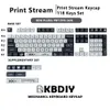 Print Stream KeyCap XDA Profile PBT CS Go KeyCaps Black White 118 Nyckel Cap Set för mekaniskt spel Keyboard MX Custom DIY