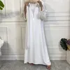 Roupas étnicas muçulmanas abaya kaftan dubai eid vestido caftan marocain abayas moda renda vestidos longos para mulheres peru jilbab islam robe