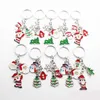 Keychains Fashion Elk Santa Claus Pendant Keychain Keyrings Merry Christmas Ornaments for Key Holder Accessories Xmas Gifts New Year 2022 L230314