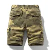 Shorts maschile Summer Men Cotton Cargo Camouflage Shorts Uomini Abbigliamento Casual Berma Bermuda Bermuda Jogger Shorts Drop 230313
