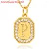 Colares pendentes 2023 Charms iniciais quadrados requintados Charms CZ Delicado Bling Cubic Zirconia Cara Cara de Cober