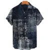 Koszulki męskie mozaiki Hawajskie Koszula z krótkim rękawem mężczyzn otwarty kołnierz pojedynczy guzika koszula 3D nadrukowane krótkie rękawy modne zwykłe plażę Top 230314