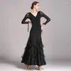 Stage Wear Abito da ballo da sala Donna Moderno Valzer Tango Esercizio Costume standard