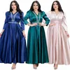 Etniska kläder abayas för kvinnor dubai lyx 2023 silk muslimsk modeklänning kaftan marocain bröllop fest tillfällen djellaba femme med