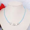 Choker Boho Ethnic Natural Freshwater Pearls Rope Necklaces Leather Collare Pearl Chocker Jewelry Women Female Gift