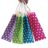 Geschenkwikkeling 10 stks papieren zak polka dot kraft met handgrepen verkoop festival tassen diy multifunction winkelen