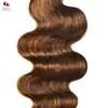 Wigs Wigs Beauty Forever Brasilian Ombre Brown Vergine Bundle Human Hair Wave Body Highlight Colorated Weaves 230314
