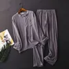 Vêtements de nuit pour femmes japonais printemps et automne dames pur coton pantalon à manches longues couleur pure simple pyjama service à domicile costume femmes vêtements de nuit 230314