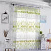 Cortina folha impressa cortinas pura para o quarto painéis de tule home home decorativo janela de voz voile sala de estar