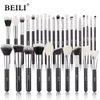 Make -upgereedschap Beili Zwarte borstels Set professionele natuurlijke geiten haar fundering poeder contour oogschaduwmake -up 230314