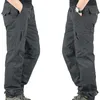 Pantalon pour hommes cargo hiver décontracté chaud épaissison toison hommes coton plusieurs poches pantalon mâle militaire tactique my327 230314