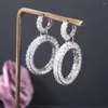 Dangle Earrings Designer Luxury Twist Lines Geometry Cubic Zironium Engagement Dubai Naija Bridal Jewelry Addiction A20347