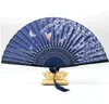 Party Favor Bamboo Flower Fold Hand Fan Wedding Chinese Style Silk Fan Children Antique Folding Fan Gift Vintage Party Materiały