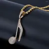 Hanger kettingen hiphop sieraden 18k goud vergulde zirconia gesimuleerde diamant ijsketen uit ketting muzieknoot ketting voor mannen charme geschenken