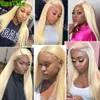 Lace Wigs 13x4 HD Transparent Swiss Frontal 613 Blonde Straight Peruvian Remy Human Hair 12 16 Inches 230314