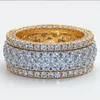 Anello da dito con diamante da laboratorio in oro 14 carati di lusso Anelli in argento sterling 925 con fedi nuziali per le donne Regalo di gioielli di fidanzamento da uomo