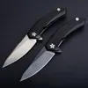 Fabrikspris G0095 Flipper Folding Knife 5CR13Mov Stone Wash/Satin Blade G10 Handle Ball Bearing EDC Pocket Folder Knives Outdoor Tools Tools