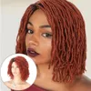 Synthetic Wigs Braided 10inch Hair Short Bob for Women Black Blonde Red Dreadlock Goddess Faux Nu Locs Curly Twist Female 230314