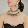 Wedding Jewelry Sets MANILAI African Jewelry Sets For Women Gold Color Indian Statement Necklaces Set With Earrings Jewelry Metal Torques Punk Choker 230313