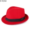 Stingy Brim Hats Men Winter Thick Warm Felt Fedora Hats 100%Wool Gentleman Jazz Cap Homburg Male Classical Narrow Brim Top Hat 230314