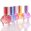 12ML Perfume Bottle Rose Spray Bottle Glass Travel Portable Mini Cosmetic Empty Bottles 5 Colors