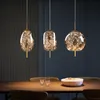 Lustre en cuivre de luxe lumière pour la cuisine moderne décor à la maison cristal concepteur LED Tables à manger éclairage suspendu