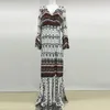 Casual Kleider Sommer Langarm Hippie Maxi Für Frauen Böhmischen Druck Strand Kleid 3XL Bandage Plus Größe Urlaub Vestidos