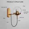 Wall Lamps Modern Glass Ball Lamp Nordic Led Light Industrial Metal Decorate Indoor Lighting Base Placard Chambre