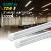 US 72W 8ft LEDチューブ照明備蓄蛍光T8統合LEDライトチューブデュアル列384 LED High Lumens AC 85-265V UL FCC