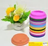 9cm Silicone Cup Lids Anti Dust Spill Proof Cup Cover Coffee Mug Lid Milk Tea Cups Cover Seal Many Colors A03