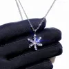 Collane con ciondolo Donna Ragazze Fiocco di neve Brillante Collana con pavé di zirconi cubici Classica neve 2023 Anno Gioielli regalo